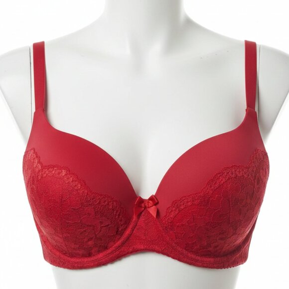 Victoria's Secret Other - Victoria's Secret Lined Underwire Demi Red Lace Bra 36DD E